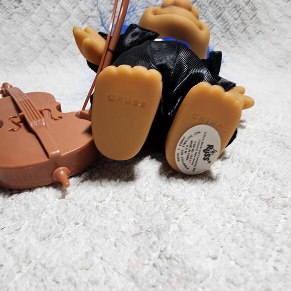 Copied - CELLIST / CELLO - 5" Russ Troll Doll -BLUE Hair Tuxedo Vintage 90s - Picture 3 of 3